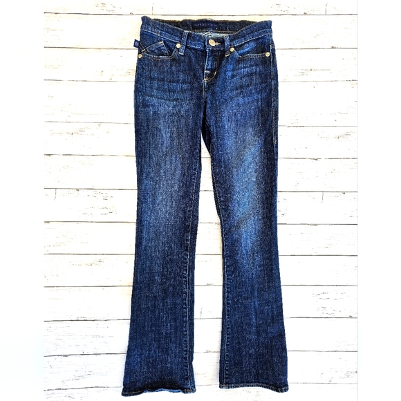 Rock & Republic Dark Wash Denim Jeans Kasandra Bootcut Embellished Logo Pockets - Picture 2 of 11